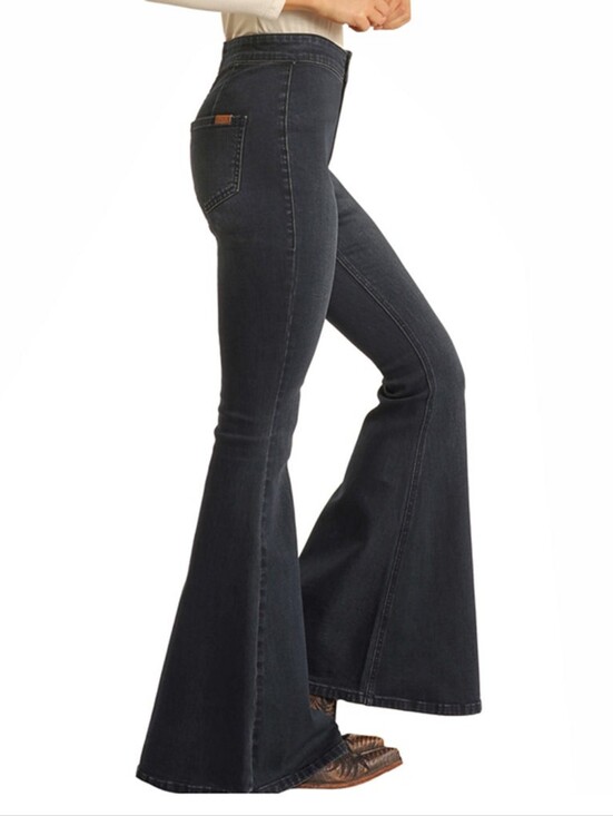 Rock & Roll Denim Denim - Rock & Roll Cowgirl "High Rise Bell Bottom Jean" Flare Blue | Women's Size 29